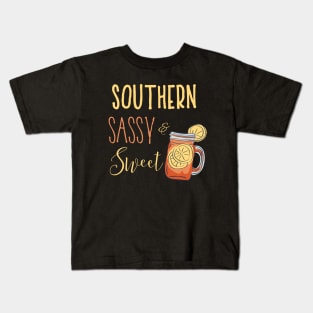 Southern Sassy and Sweet Southern Girl Kids T-Shirt